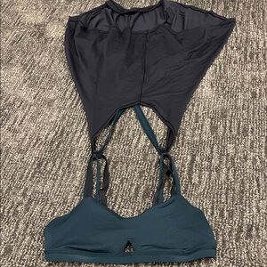 Lululemon Athletica Black and Teal Sports Bra